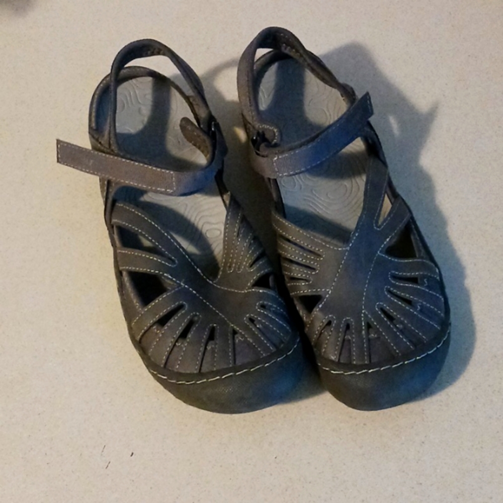 Jsport by Jambu WMN Poppy Hook & Loop Closed Toe Sport Sandals- Grey